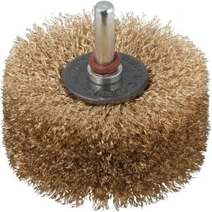 Wolfcraft Wood Grain Brush - 80 mm Yellow Power Drill Brush - Wood Grain Brush - Power Tool Accessory Wolfcraft Wood Grain Brush - 80 mm Yellow Power Drill Brush - Wood Grain Brush - Power Tool Accessory