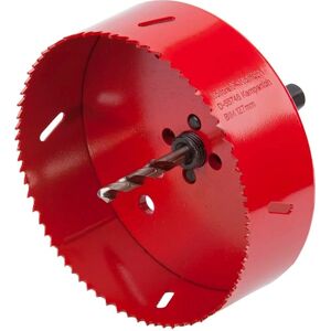 Wolfcraft Hole Saw 127 mm Red with Centering Drill - Drilling Tool Wolfcraft Hole Saw 127 mm Red with Centering Drill - Drilling Tool
