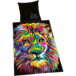 Premium Reversible Bedding Lion - Satin, Colorful, 135x200cm Premium Reversible Bedding Lion - Satin, Colorful, 135x200cm