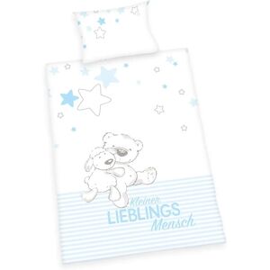 Herding Barnsängsslinne - Ekologisk Bomull, Blå, Reversibel - Barn Typ Herding Barnsängsslinne - Ekologisk Bomull, Blå, Reversibel - Barn Typ