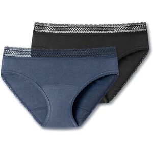 SCHIESSER Model - Schwarz/Lila Spitze Periodenslips - Damenhygiene SCHIESSER Model - Schwarz/Lila Spitze Periodenslips - Damenhygiene