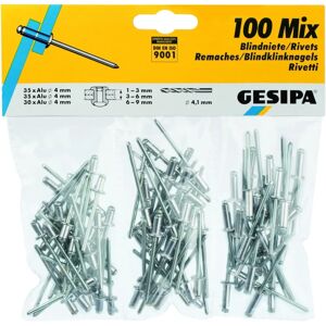 Gesipa Aluminium Blind Rivet Assortment - 100 Pieces Gesipa Aluminium Blind Rivet Assortment - 100 Pieces