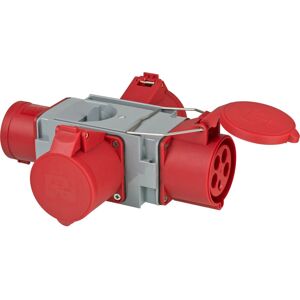 Brennenstuhl 1081670 Stekkeradapter - IP44, Grijs, Rood Brennenstuhl 1081670 Stekkeradapter - IP44, Grijs, Rood