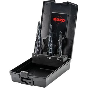 RUKO UltimateCut Step Drill Bits Set - 3 Sizes, HSS, Fast Cutting RUKO UltimateCut Step Drill Bits Set - 3 Sizes, HSS, Fast Cutting