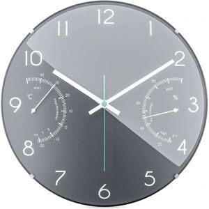 Mebus 16105 Wall/Clock - Grey Quartz with Thermo & Hygro Mebus 16105 Wall/Clock - Grey Quartz with Thermo & Hygro