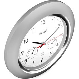 Mebus 19454 Silver Round Radio-Controlled Wall Clock - Wall Clock Mebus 19454 Silver Round Radio-Controlled Wall Clock - Wall Clock