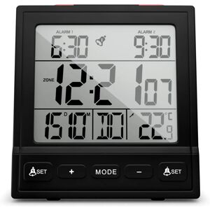 Réveil Mebus 25581 - Radio pilotée, Double alarme, Éclairage - Publicité Réveil Mebus 25581 - Radio pilotée, Double alarme, Éclairage - Publicité