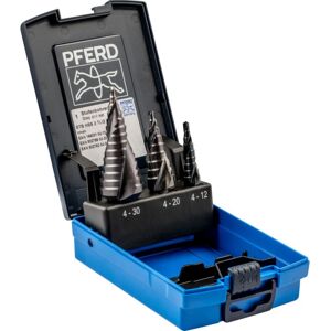 PFERD 25201047 Drill Bits - Set of 3 Step Drills 4-12mm, 4-20mm, 4-30mm PFERD 25201047 Drill Bits - Set of 3 Step Drills 4-12mm, 4-20mm, 4-30mm