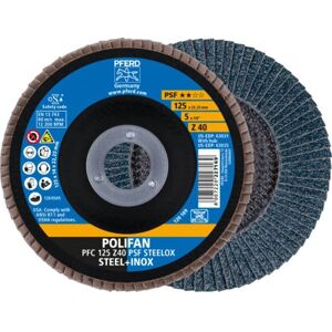 PFERD Polifan PFC 125 Z120 PSF Steelox - Grinding Disc PFERD Polifan PFC 125 Z120 PSF Steelox - Grinding Disc