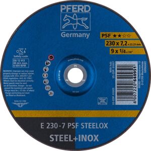 Disque à ébarber PFERD E 230-7 PSF STEELOX - Acier & Inox Disque à ébarber PFERD E 230-7 PSF STEELOX - Acier & Inox
