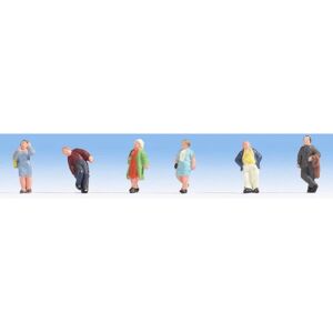 NOCH Voetgangers H0 Figuren - Set van 6 geschilderde figuren NOCH Voetgangers H0 Figuren - Set van 6 geschilderde figuren