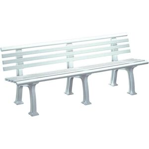 Banco de parque de plástico Kaiserkraft - 9 listones, 2000mm, Blanco - Asiento exterior Banco de parque de plástico Kaiserkraft - 9 listones, 2000mm, Blanco - Asiento exterior