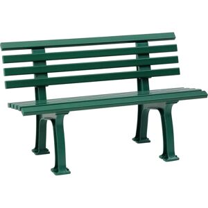 Bancada de parque em plástico Kaiserkraft - 9 ripas, 1200mm, Verde musgo - Assento externo Bancada de parque em plástico Kaiserkraft - 9 ripas, 1200mm, Verde musgo - Assento externo