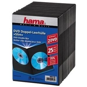 Hama Slim Double DVD Box - 25 Pack - Black Hama Slim Double DVD Box - 25 Pack - Black