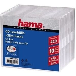 Hama CD Cases - 4 Slim Pack, Transparent Hama CD Cases - 4 Slim Pack, Transparent