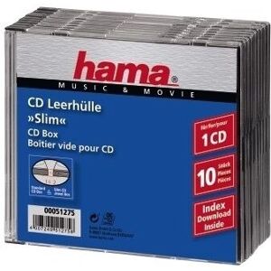 Estuche Delgado para CD Hama - Pack de 10 - Transparente Estuche Delgado para CD Hama - Pack de 10 - Transparente