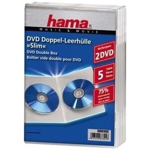 Boîtier DVD Double Hama - Fin 5 - Transparent Boîtier DVD Double Hama - Fin 5 - Transparent
