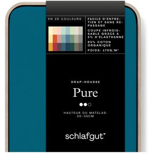 SCHLAFGUT Bio-Baumwolle Spannbettlaken - Petrol Deep - Bettlaken SCHLAFGUT Bio-Baumwolle Spannbettlaken - Petrol Deep - Bettlaken
