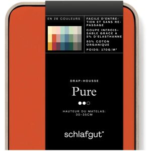 SCHLAFGUT PURE Bio-Baumwolle mit Elasthan, rot mid, 120-130x200-220cm Jersey - Spannbettlaken SCHLAFGUT PURE Bio-Baumwolle mit Elasthan, rot mid, 120-130x200-220cm Jersey - Spannbettlaken