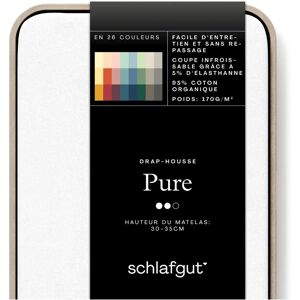 SCHLAFGUT Bio-Baumwolle Jersey Spannbettlaken - Weiß - Bettlaken SCHLAFGUT Bio-Baumwolle Jersey Spannbettlaken - Weiß - Bettlaken