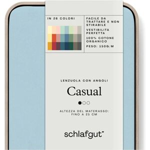 SCHLAFGUT Bio-Baumwolle Spannbettlaken - Blau Light SCHLAFGUT Bio-Baumwolle Spannbettlaken - Blau Light