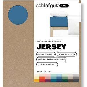 SCHLAFGUT EASY Baumwoll Spannbettlaken - Blau Mid Bettlaken SCHLAFGUT EASY Baumwoll Spannbettlaken - Blau Mid Bettlaken