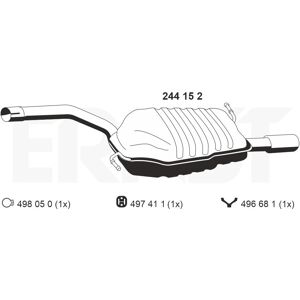 Ernst 244152 Audi A4 B6 Auspufftopf - Schalldämpfer Ernst 244152 Audi A4 B6 Auspufftopf - Schalldämpfer