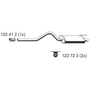 ERNST - 642019 - 1180 mm - Exhaust Silencer ERNST - 642019 - 1180 mm - Exhaust Silencer
