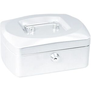 Alco weiße Stahl-Geldkassette - 155x120x80mm Alco weiße Stahl-Geldkassette - 155x120x80mm