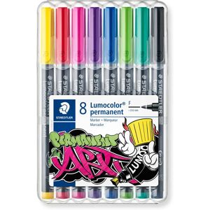 STAEDTLER 318 WP8-1 Lumocolor permanent art markers - 8 assorted colors STAEDTLER 318 WP8-1 Lumocolor permanent art markers - 8 assorted colors