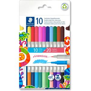 Staedtler 3280 C10 Twin-Colour Felt Pen - Multi - 10 pcs Staedtler 3280 C10 Twin-Colour Felt Pen - Multi - 10 pcs