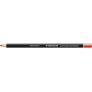 Staedtler Red Permanent Glass Pencil - Colored, Waterproof, 12 pcs Staedtler Red Permanent Glass Pencil - Colored, Waterproof, 12 pcs