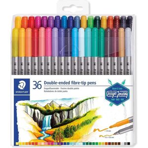 Staedtler 3200 TB36 Felt Pen Set - Double Ended Fibre-Tip - MultiColour Staedtler 3200 TB36 Felt Pen Set - Double Ended Fibre-Tip - MultiColour