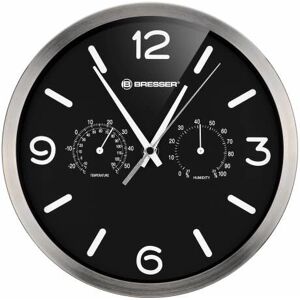 Bresser MyTime Alarm Clock - Radio Controlled, Stainless Steel, Black Bresser MyTime Alarm Clock - Radio Controlled, Stainless Steel, Black