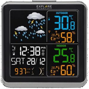 Estación Meteorológica Explore Scientific WSH4008C - Pantalla a Color, Temp & Humedad Interior/Exterior Estación Meteorológica Explore Scientific WSH4008C - Pantalla a Color, Temp & Humedad Interior/Exterior