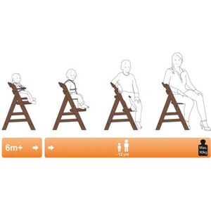 Hauck Alpha+ Walnut Wooden High Chair - Adjustable & Eco-Friendly Hauck Alpha+ Walnut Wooden High Chair - Adjustable & Eco-Friendly