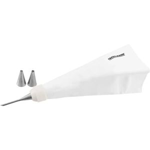 FM Professional Poche à Douille Réutilisable en Coton avec 3 Douilles en Inox - Type de Pâtisserie - Publicité FM Professional Poche à Douille Réutilisable en Coton avec 3 Douilles en Inox - Type de Pâtisserie - Publicité
