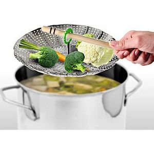 Fackelmann 42489 Steamer Basket - Stainless Steel, Foldable, 14-24cm Fackelmann 42489 Steamer Basket - Stainless Steel, Foldable, 14-24cm