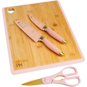 Paris Hilton Kitchen Knife Set - Santoku, Paring, Pink-Gold - Kitchen Knife Set Paris Hilton Kitchen Knife Set - Santoku, Paring, Pink-Gold - Kitchen Knife Set