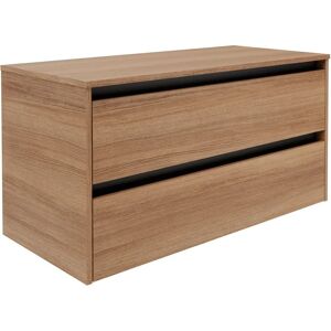 FACKELMANN VITA Waschtischunterschrank - 100cm, Sommer Eiche, Schwarz Griffe FACKELMANN VITA Waschtischunterschrank - 100cm, Sommer Eiche, Schwarz Griffe