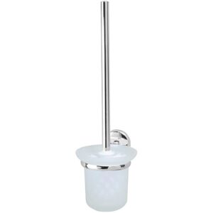 Fackelmann Toilet Brush - Satin Glass Wall Mount - Small Space Saver Fackelmann Toilet Brush - Satin Glass Wall Mount - Small Space Saver
