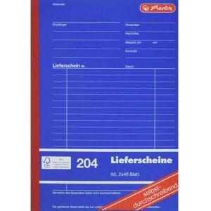 Carnet de livraison/reçu Herlitz - A5 Autocopiant 2x40 Feuilles Carnet de livraison/reçu Herlitz - A5 Autocopiant 2x40 Feuilles