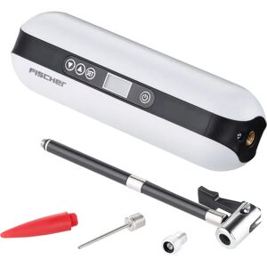 FISCHER Bomba de aire de bicicleta - Powerbank, blanco - Bomba de aire FISCHER Bomba de aire de bicicleta - Powerbank, blanco - Bomba de aire