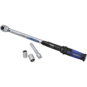 Goodyear Torque Wrench - Adjustable 42-210 Nm, Reversible, Includes Extension & Sockets Goodyear Torque Wrench - Adjustable 42-210 Nm, Reversible, Includes Extension & Sockets