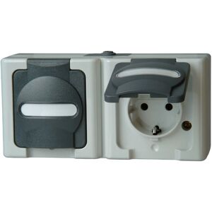 Kopp 131256002 Doppelsteckdose Grau - IP44 Wasserfest Aufputz Kopp 131256002 Doppelsteckdose Grau - IP44 Wasserfest Aufputz