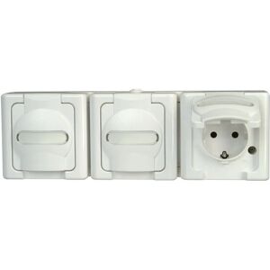 Kopp Arktisweiß 3-fach wetterfest Steckdose - Elektrische Steckdose Kopp Arktisweiß 3-fach wetterfest Steckdose - Elektrische Steckdose