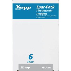Kopp MILANO Stopcontact - Beschermcontact, 6 stuks, wit Kopp MILANO Stopcontact - Beschermcontact, 6 stuks, wit