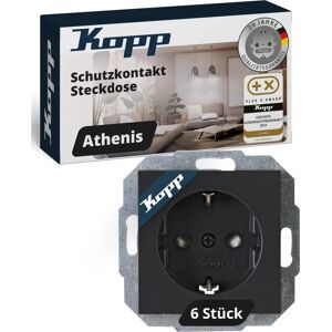 Heinrich Kopp GmbH Athenis Antraciet Kindersicherung Stopcontact - Wandcontactdoos Heinrich Kopp GmbH Athenis Antraciet Kindersicherung Stopcontact - Wandcontactdoos