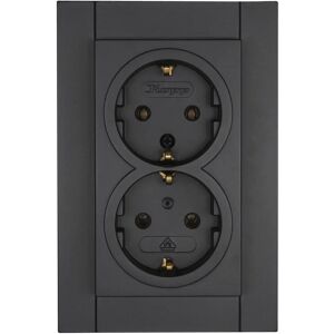 Kopp 2-fach Schutzkontakt-Steckdose - IP20 - Anthrazit - Teil von Athenis Kopp 2-fach Schutzkontakt-Steckdose - IP20 - Anthrazit - Teil von Athenis