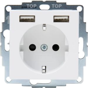 Kopp Athenis Wandcontactdoos - 2x USB-A - Mat Kopp Athenis Wandcontactdoos - 2x USB-A - Mat